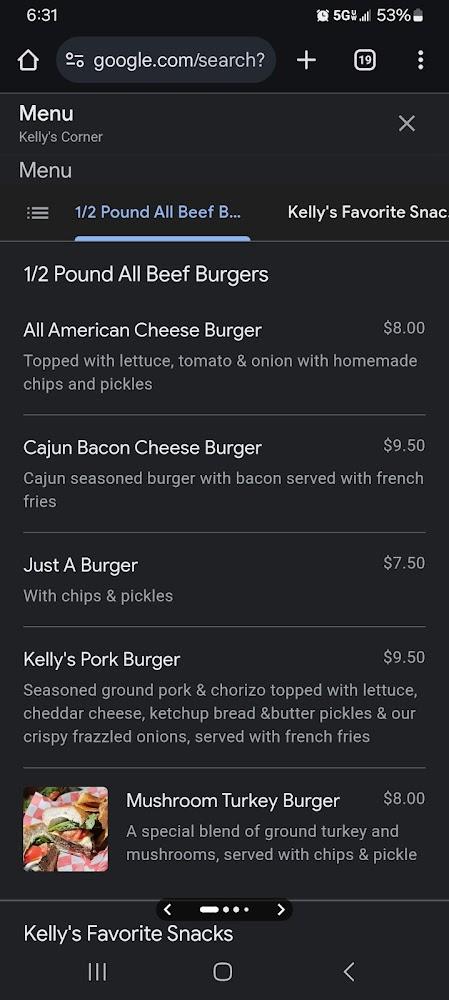 Kelly's Corner Menu image 3